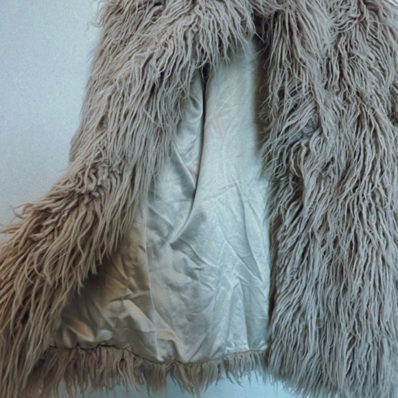 Soft Grey Faux Fur Coat - Picture 3 of 3